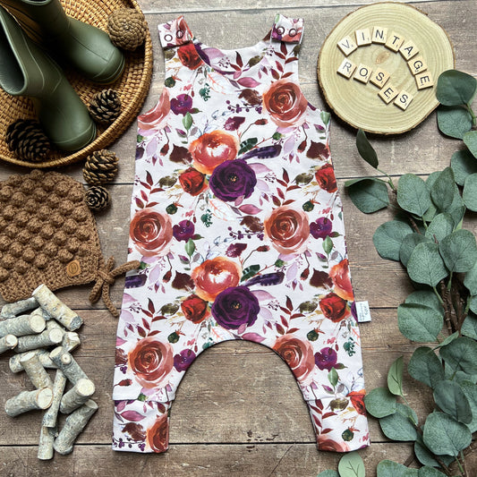 Vintage Roses Romper 6-9m