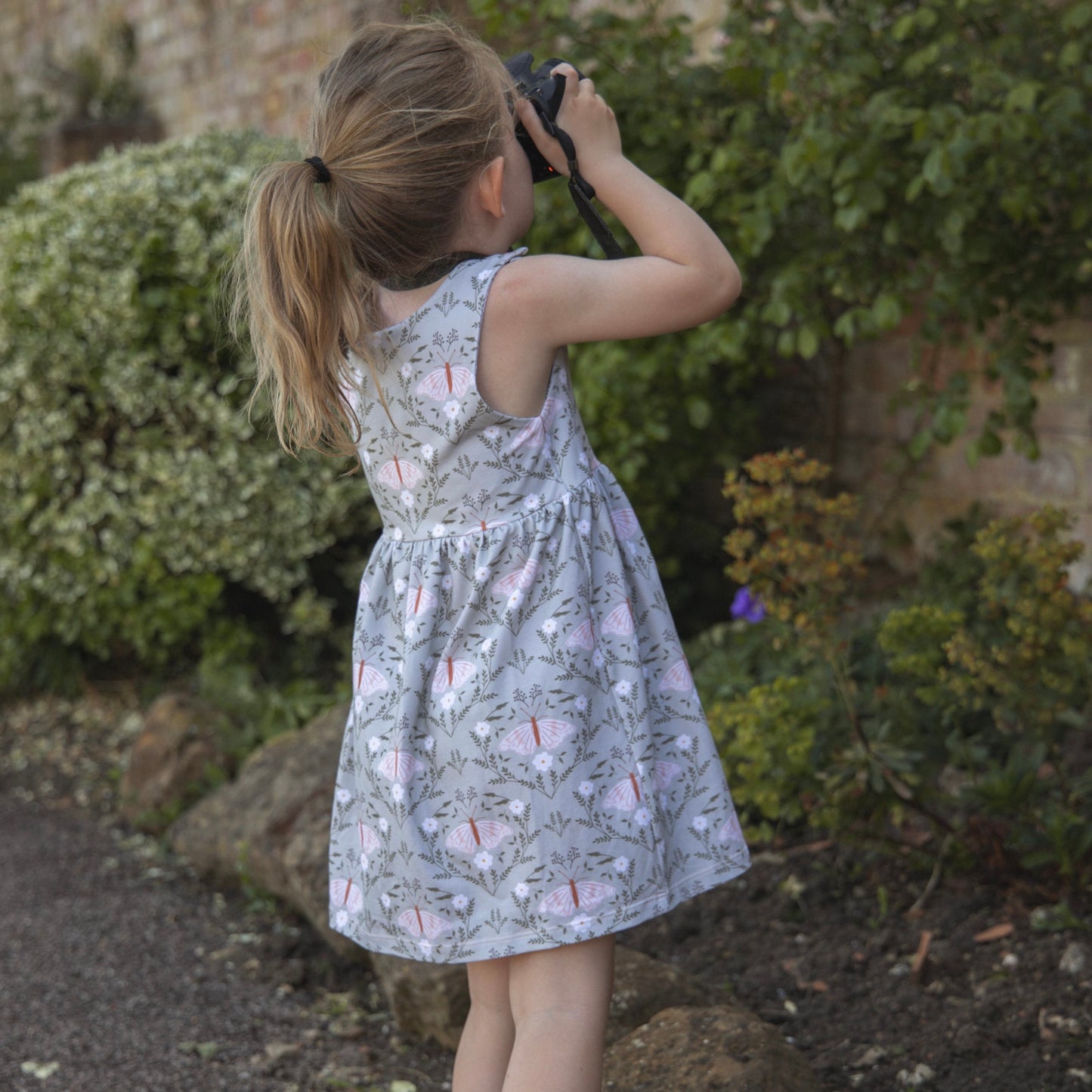 Butterfly Garden Child & Baby Pinafore Dress