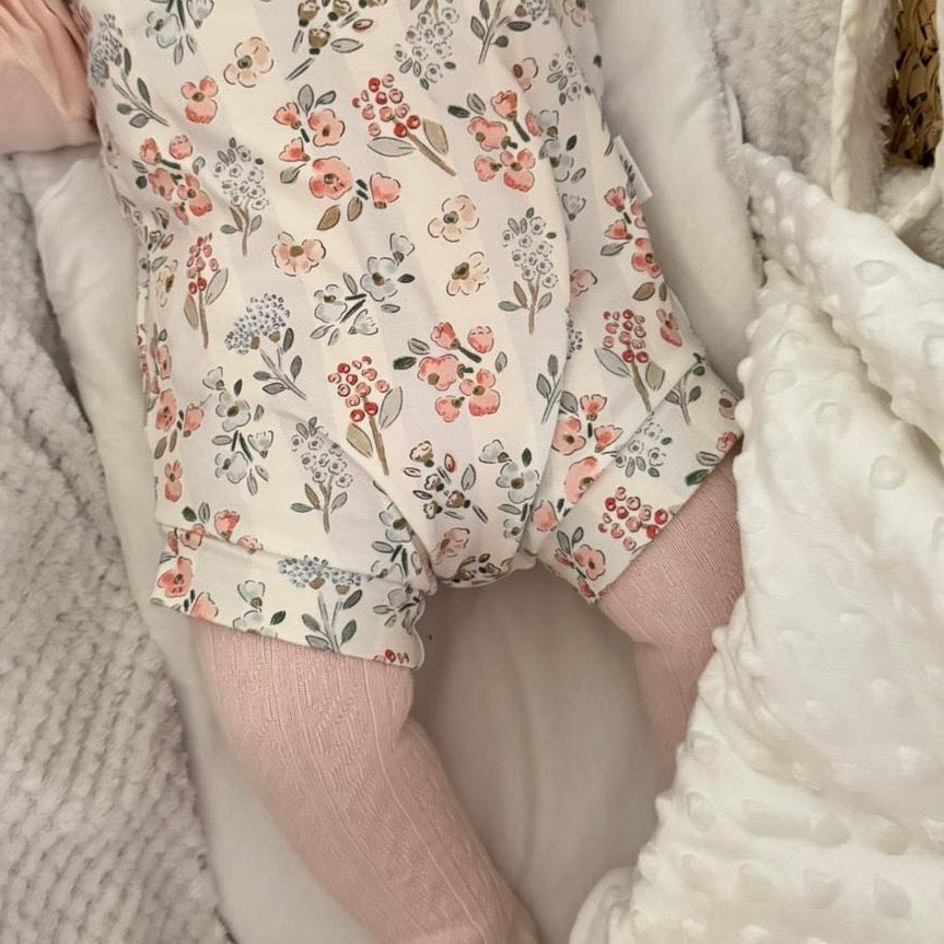 Floral Stripes Child & Baby Bloomer Romper