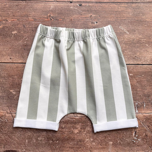 Sage Stripes Child & Baby Shorts - Rolled or Hemmed