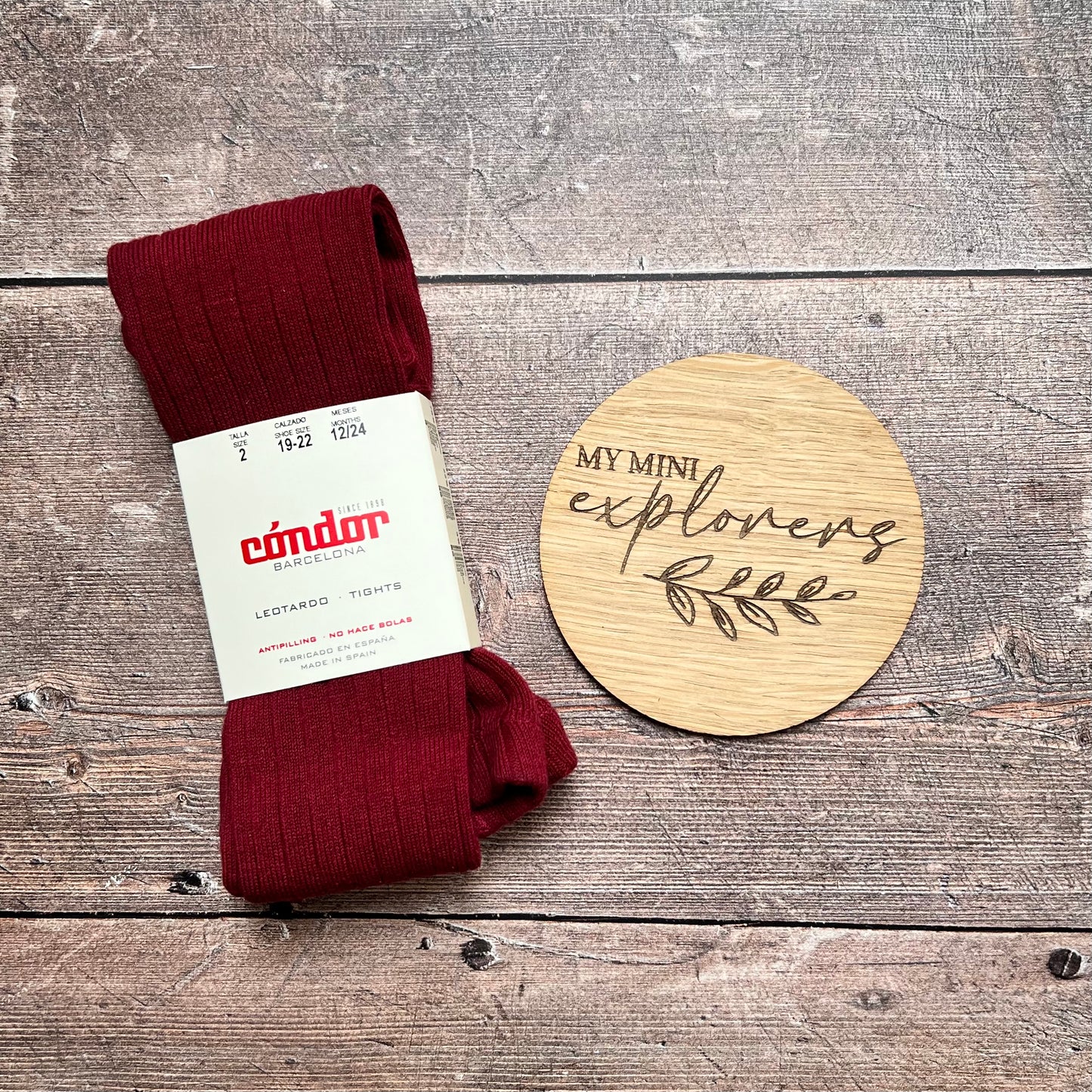Cóndor Cotton Rib Tights - GARNET 575