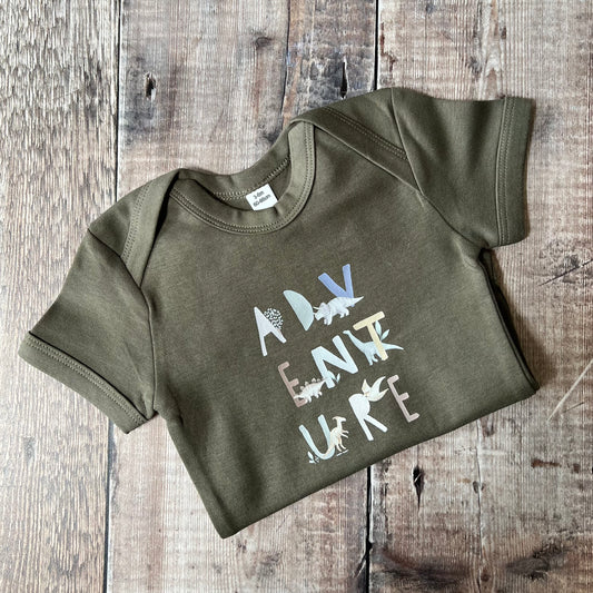 Perfectly Imperfect Adventure bodysuit 3-6m (Khaki)