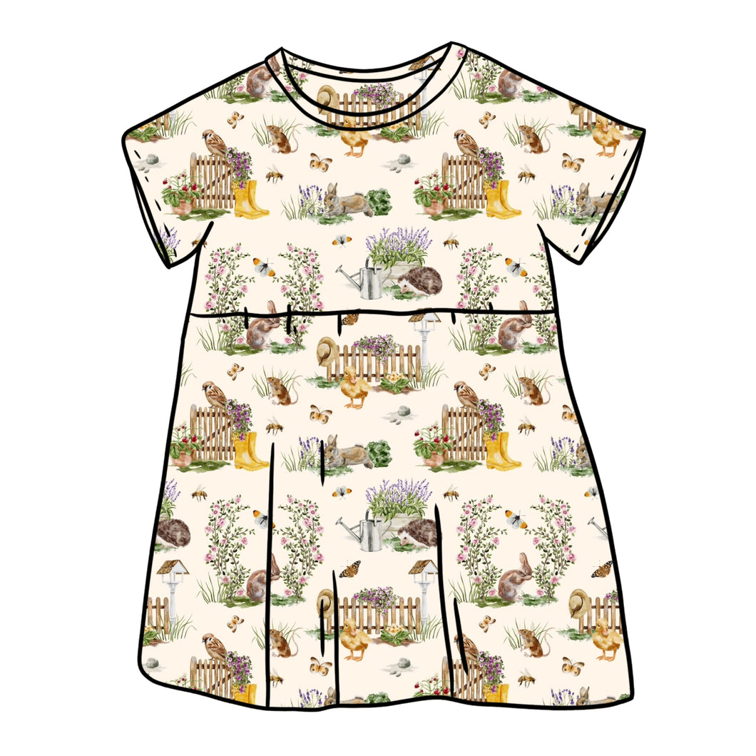 Garden Wildlife Short Sleeve Dress