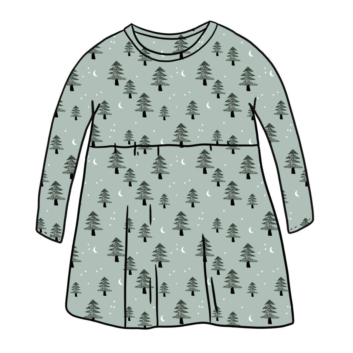 Winter Forest Child & Baby Sleeved Dress - 3 options