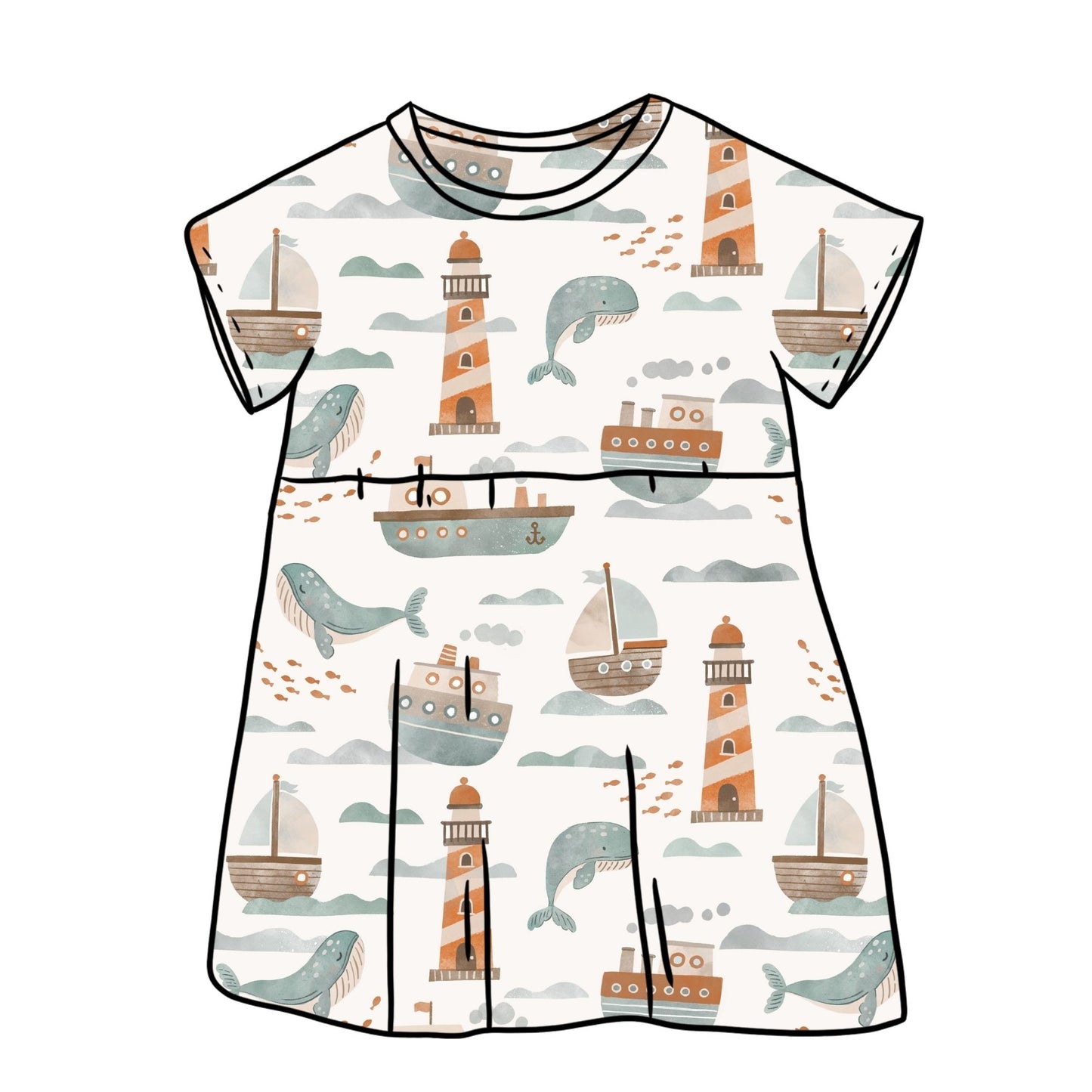 At Sea Child & Baby Sleeved Dress - 3 options