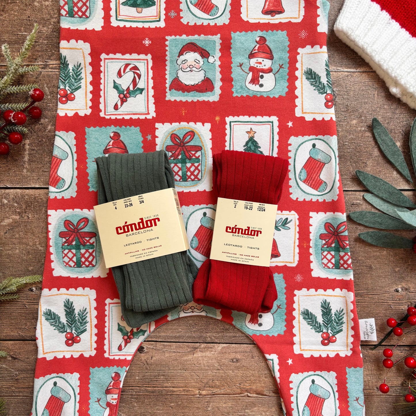 Christmas Stamps Child & Baby Frill Sleeve Dress