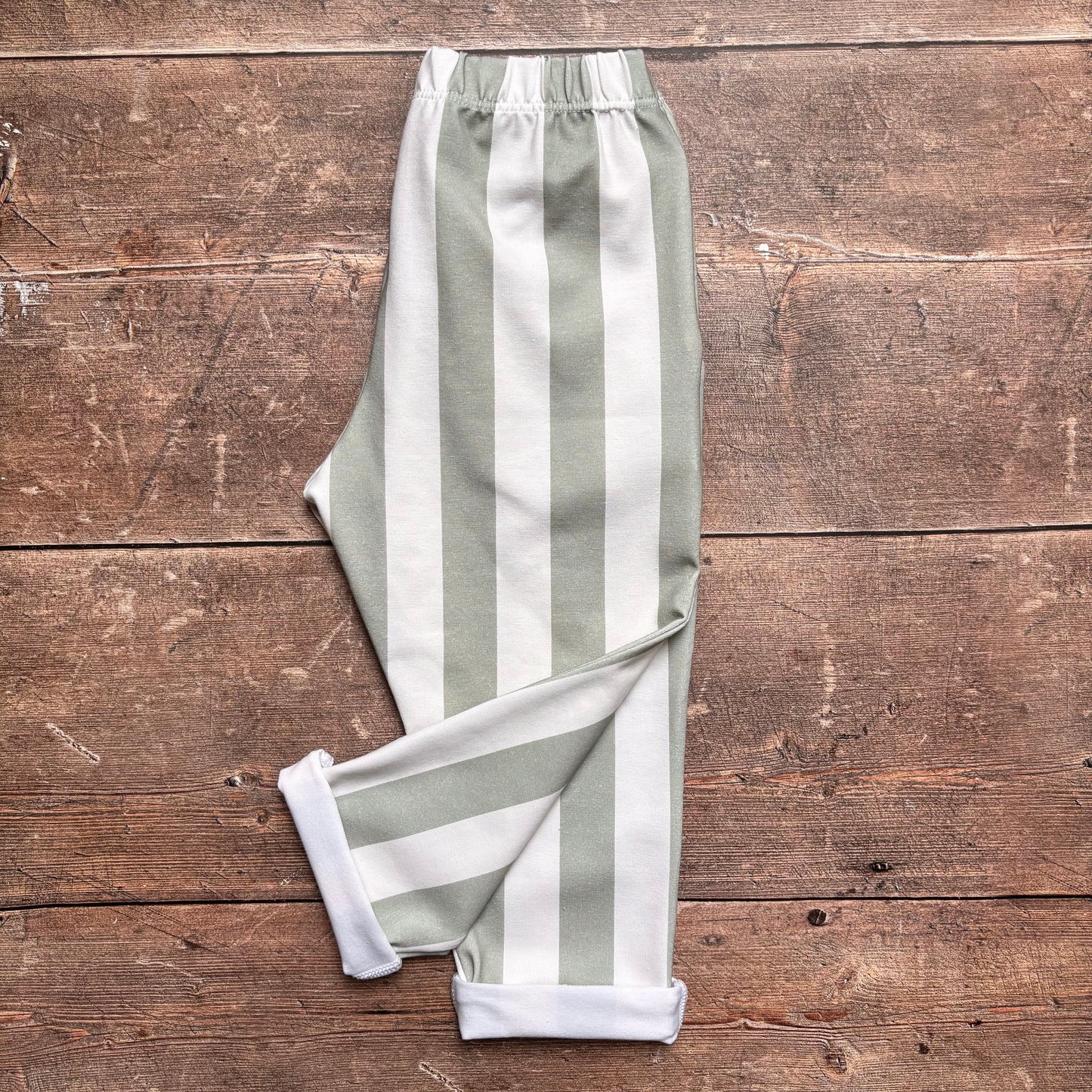 Sage Stripes Toddler & Child Pocket Trousers
