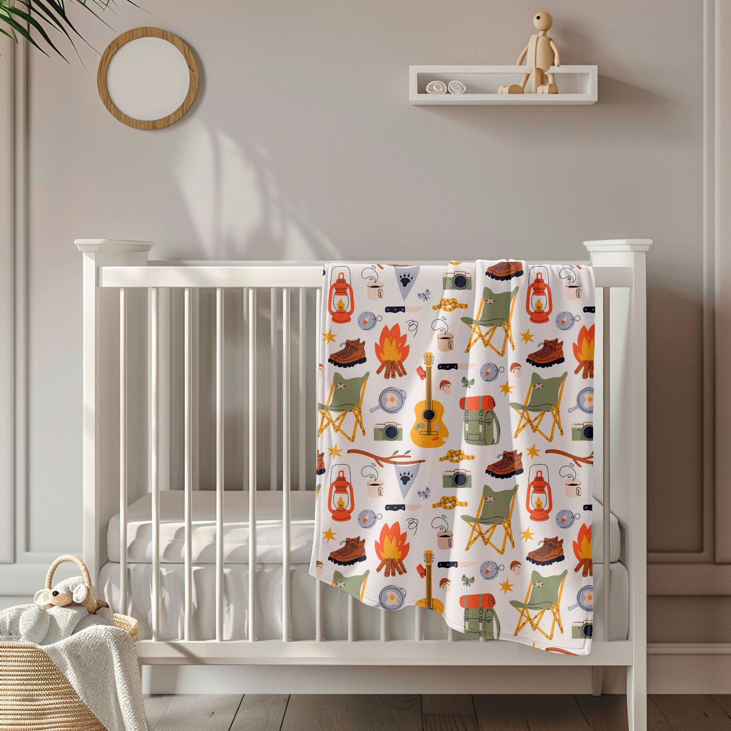 Camping Toddler & Child Sherpa Blanket