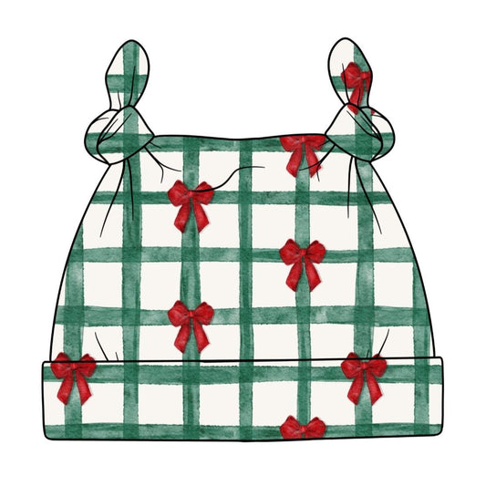 Christmas Gingham Baby Knotted Hat