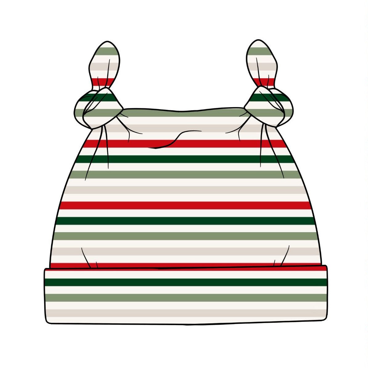 Christmas Stripes Baby Knotted Hat