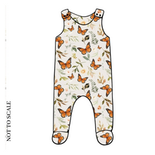 Load image into Gallery viewer, Monarch Butterflies Footed Romper
