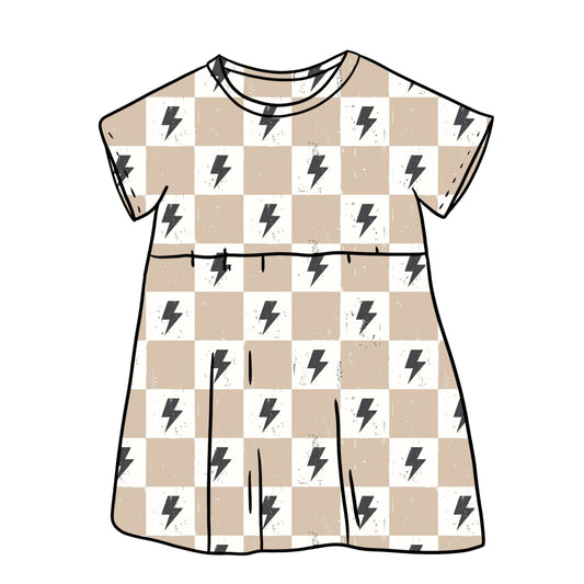 Lightning Chequers Child & Baby Sleeved Dress - 3 options