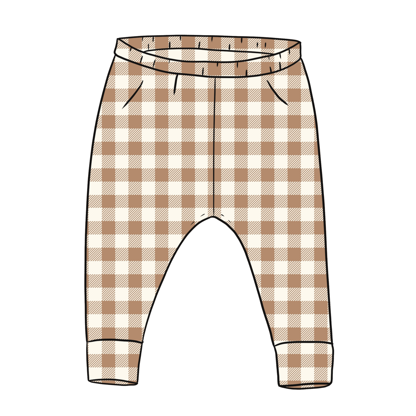 Mocha Gingham Leggings 12-18m