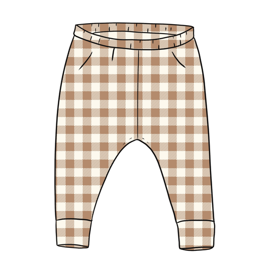 Mocha Gingham Leggings 12-18m