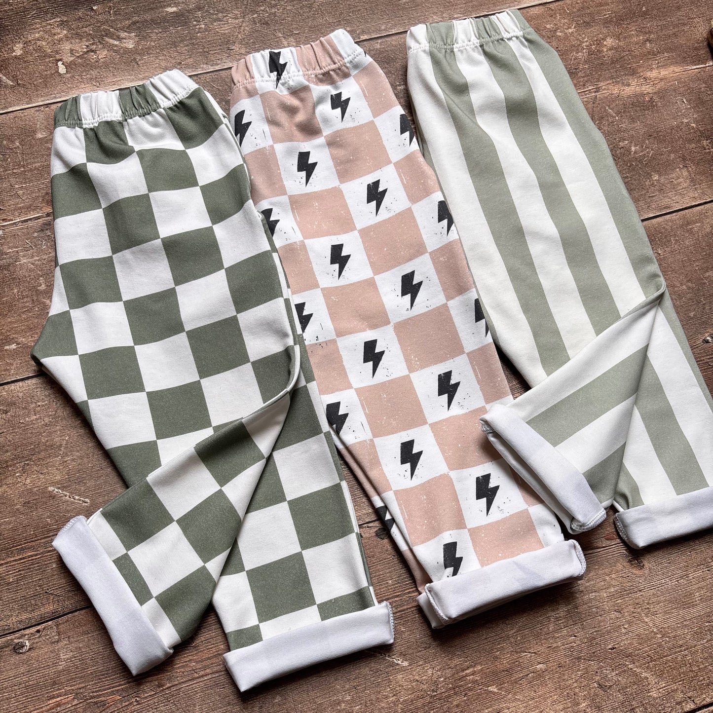 Sage Stripes Toddler & Child Pocket Trousers 1-2 years