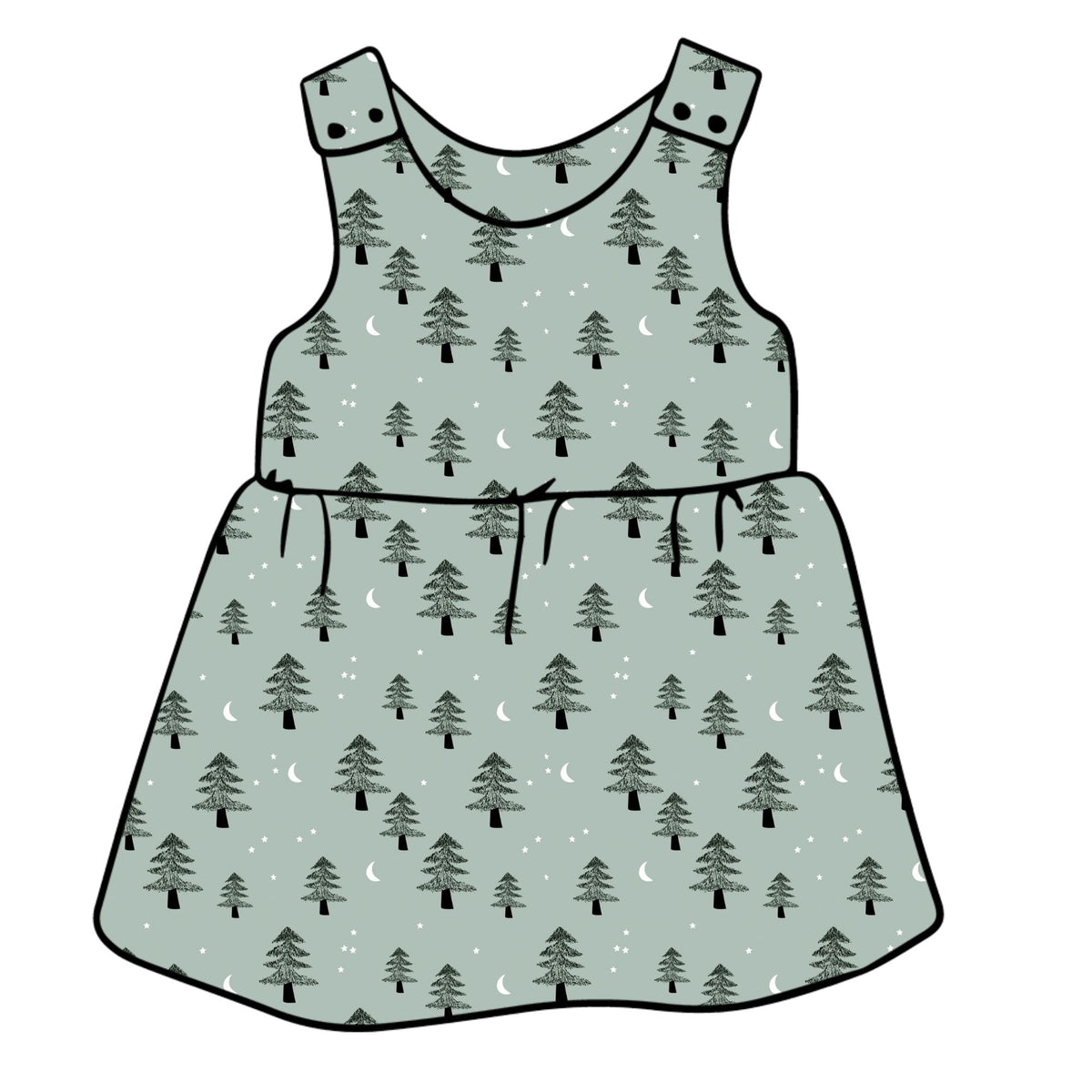Winter Forest Child & Baby Pinafore Dress