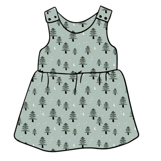 Winter Forest Child & Baby Pinafore Dress