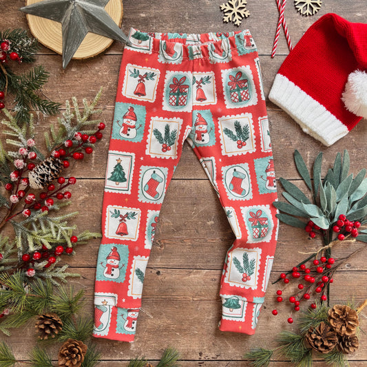 Christmas Stamps Child & Baby Leggings