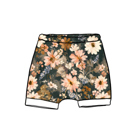 Fall Floral Child & Baby Shorts - Rolled or Hemmed