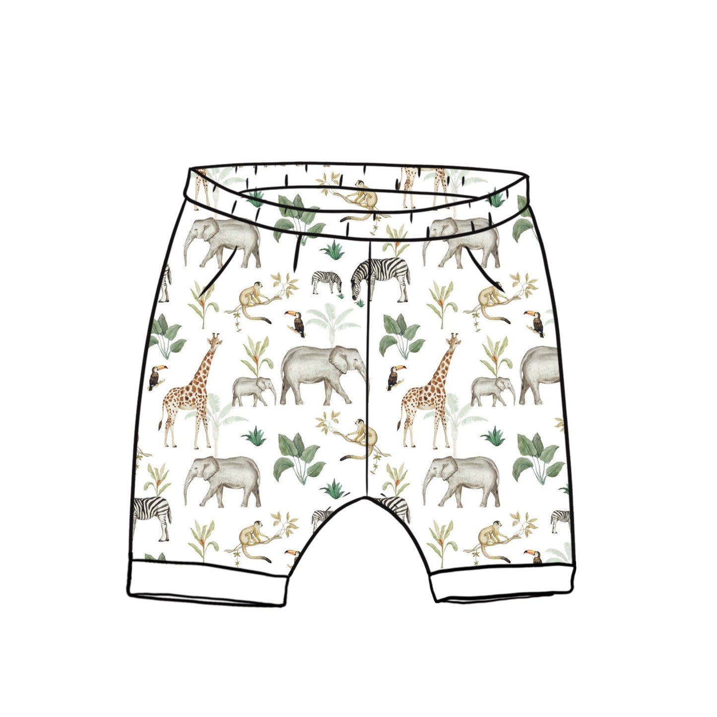 Safari Rolled Shorts 4-5 years (legging style)