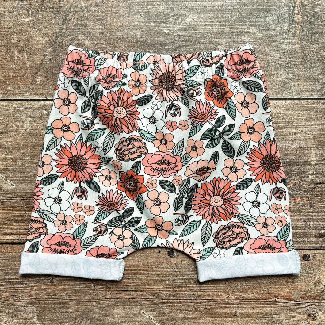 Retro Floral Rolled Shorts