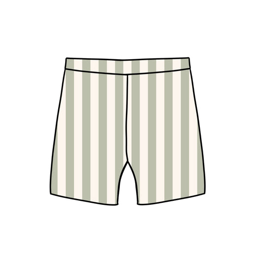 Sage Stripes Baby & Child Lounge Shorts