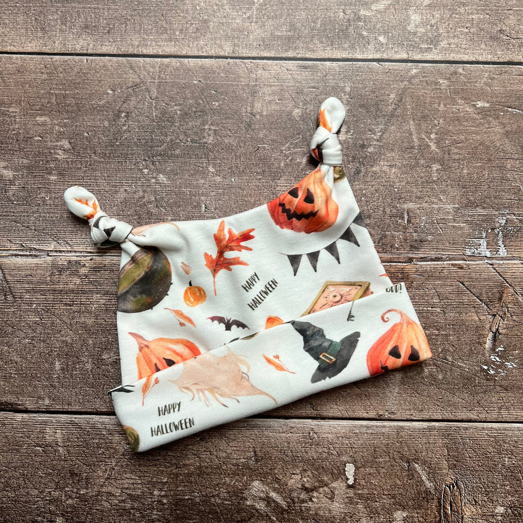 Halloween Double Knotted Hat - 3-6m