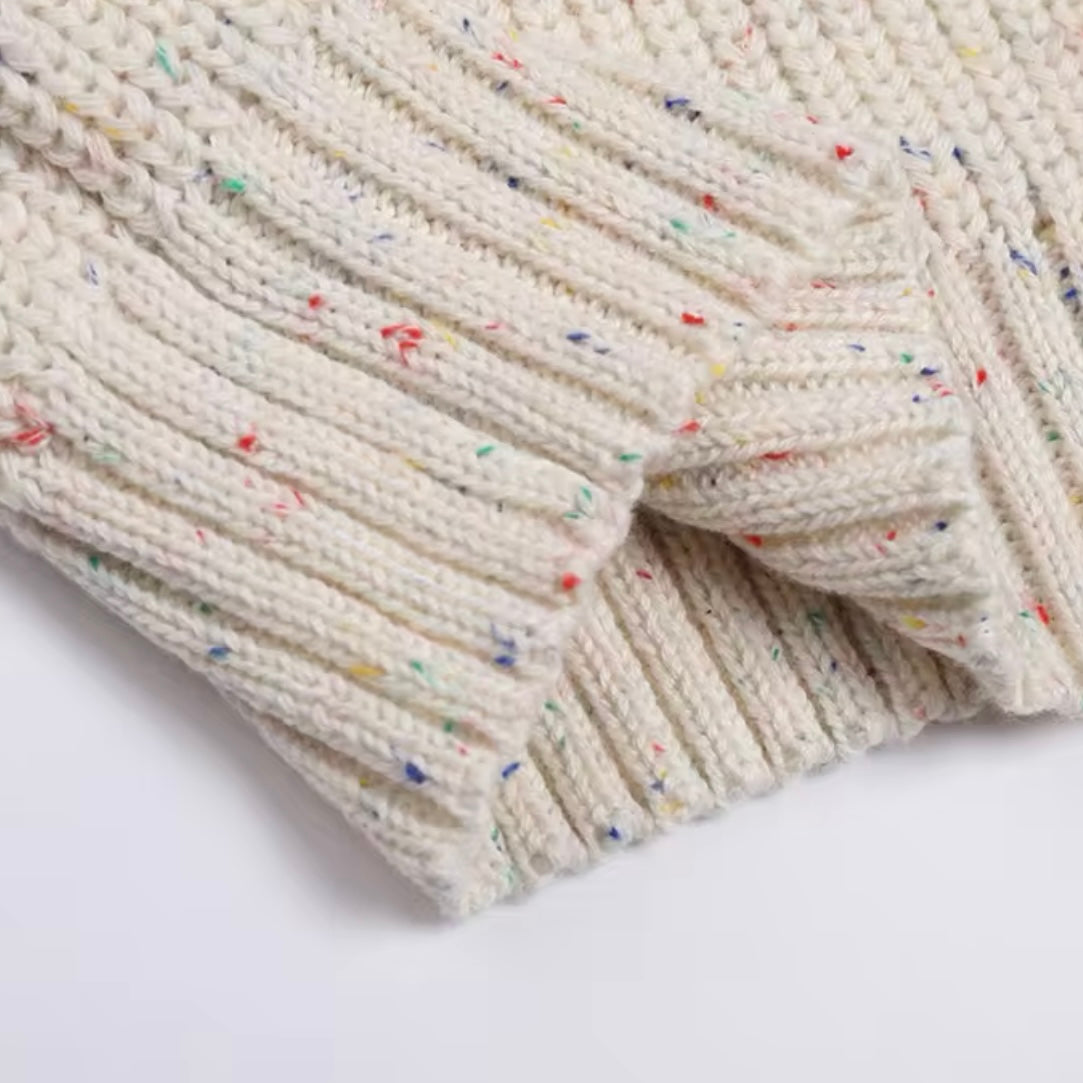 Chunky Knit Oversized Sweater - Speckled Colours