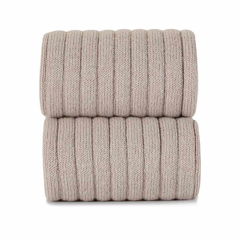 Cóndor Cotton Rib Knee High Socks - STONE