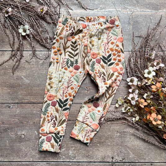 Embroidered Look Floral Leggings 2-3 years