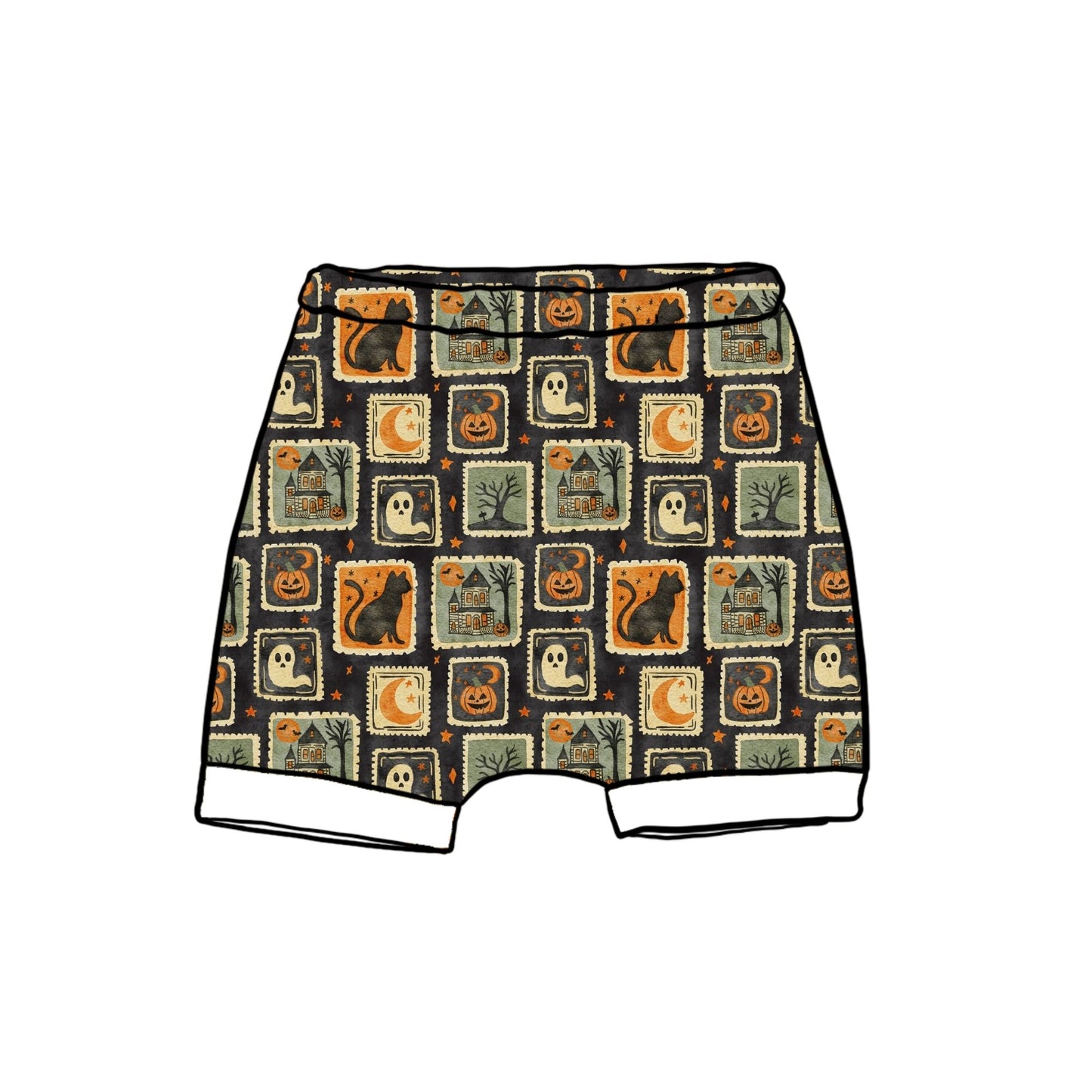 Halloween Stamps Child & Baby Shorts - Rolled or Hemmed