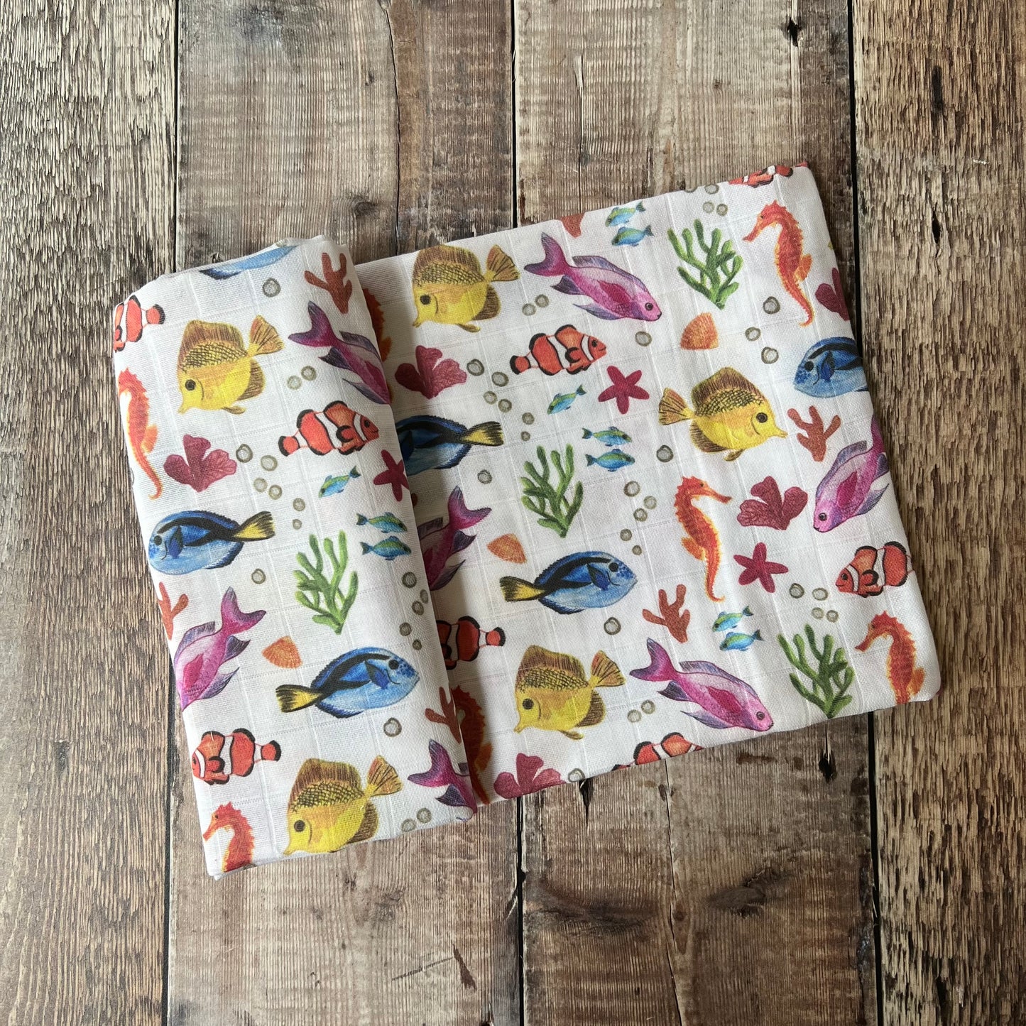 Deep Sea Muslin Swaddle Blanket