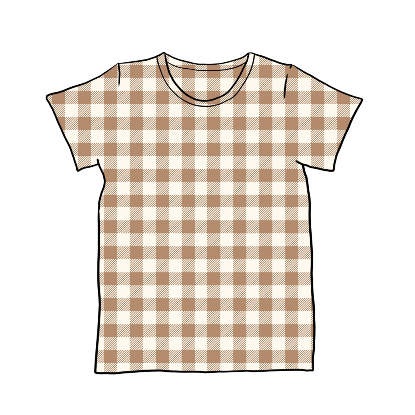 Mocha Gingham Child & Baby T-Shirt - Short or Long Sleeve