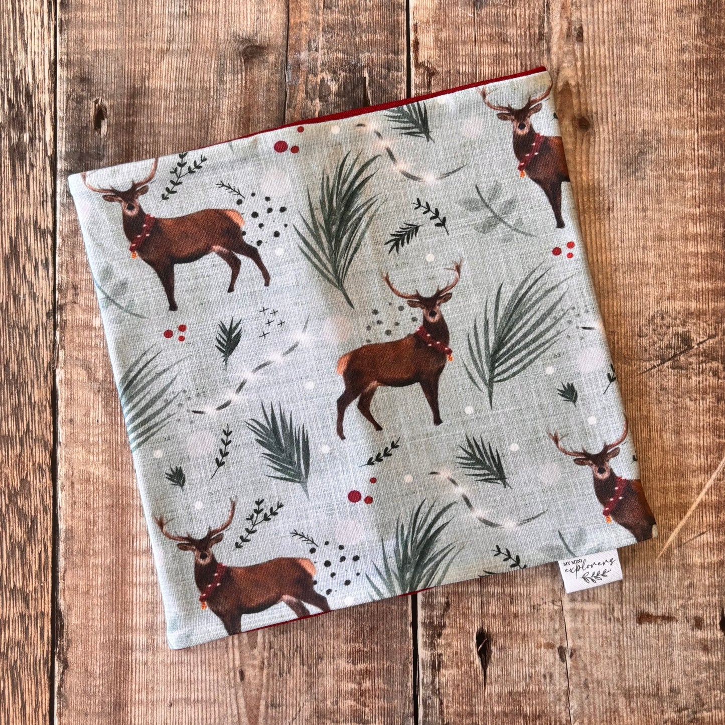 Blue Festive Stag Snood 1-4 years (Wine inside)