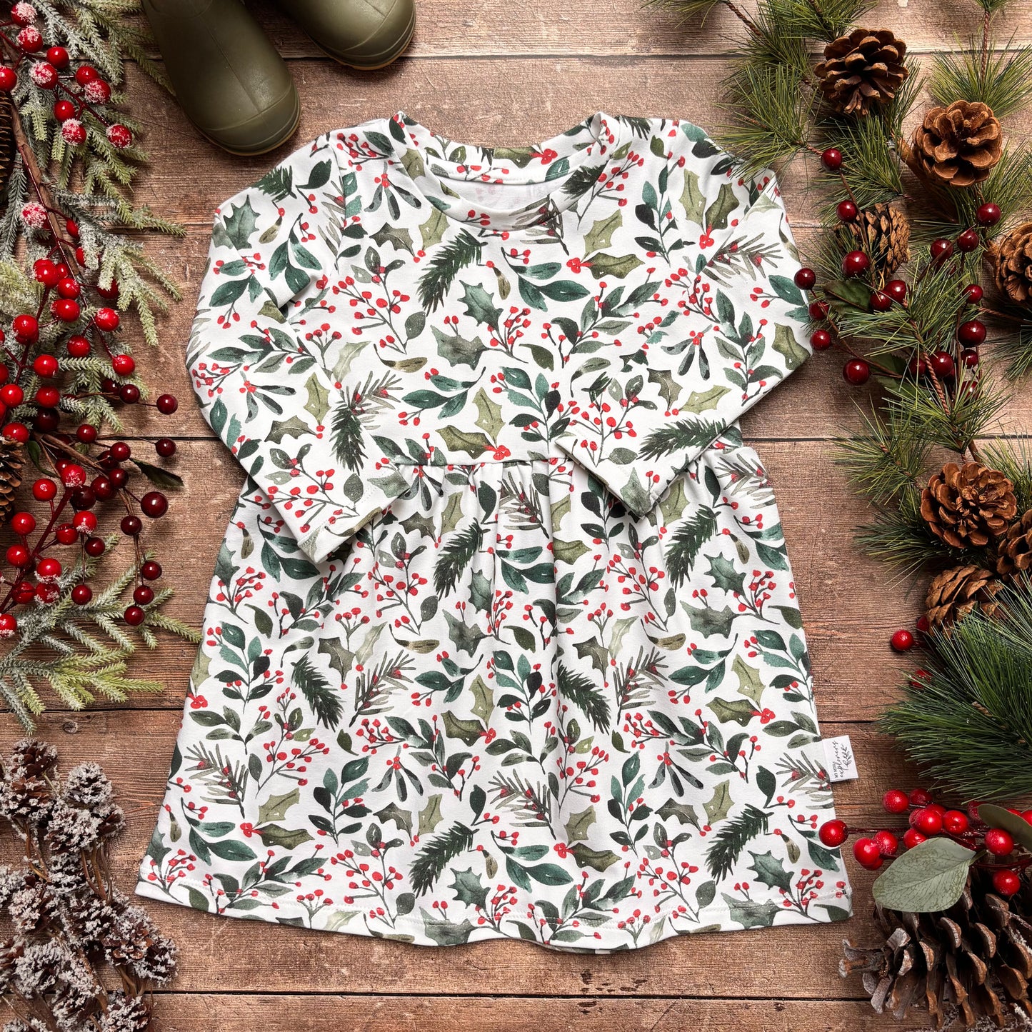 Winter Berries Child & Baby Long Sleeve Dress