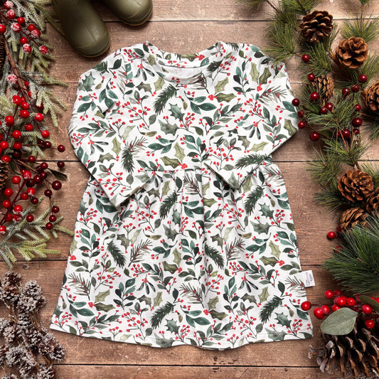 Winter Berries Child & Baby Long Sleeve Dress