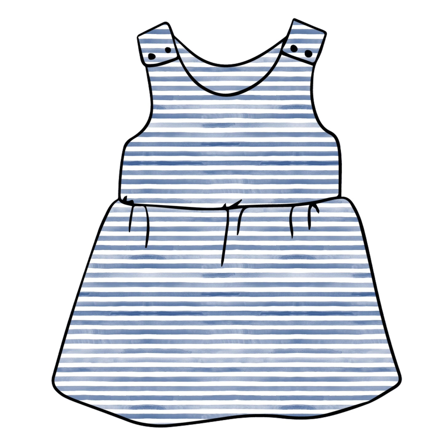 Watercolour Stripes Pinafore Dress