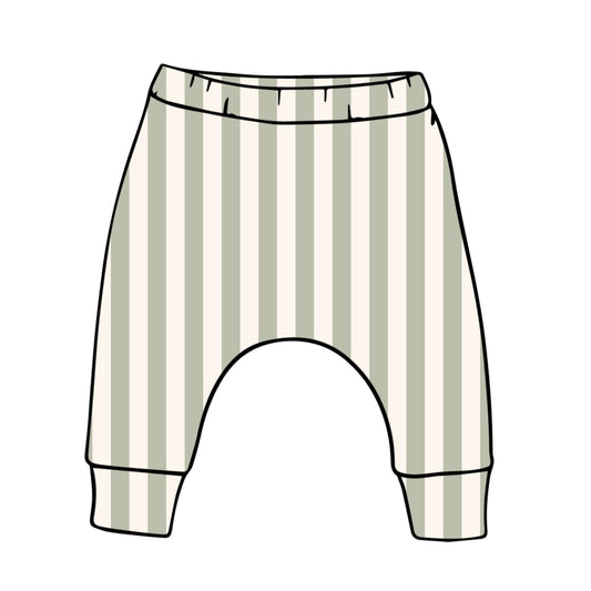 Sage Stripe Harems 0-3m