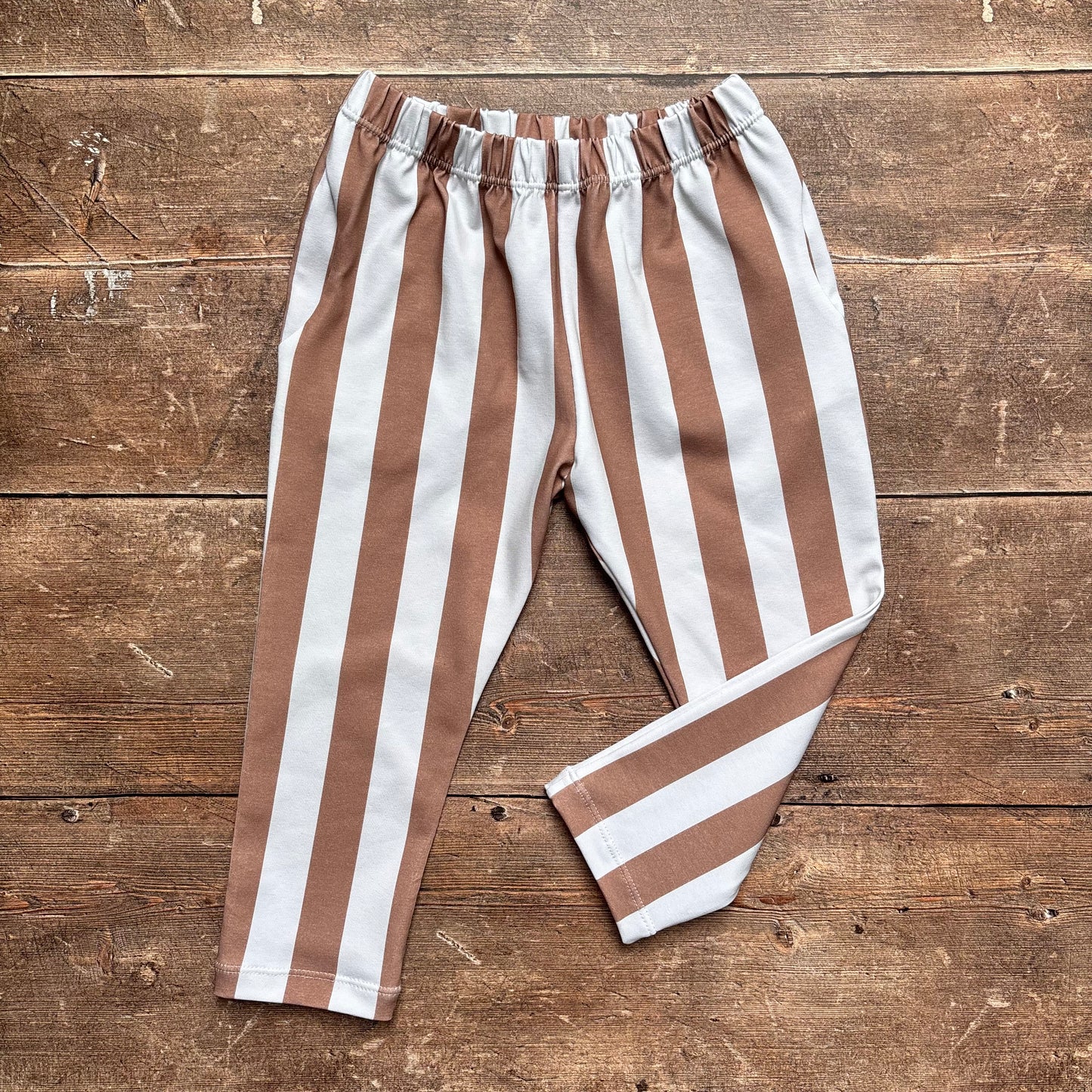 Taupe Stripes Toddler & Child Pocket Trousers 1-2 years