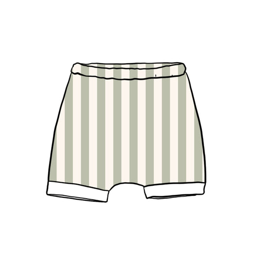 Sage Stripes Child & Baby Shorts - Rolled or Hemmed