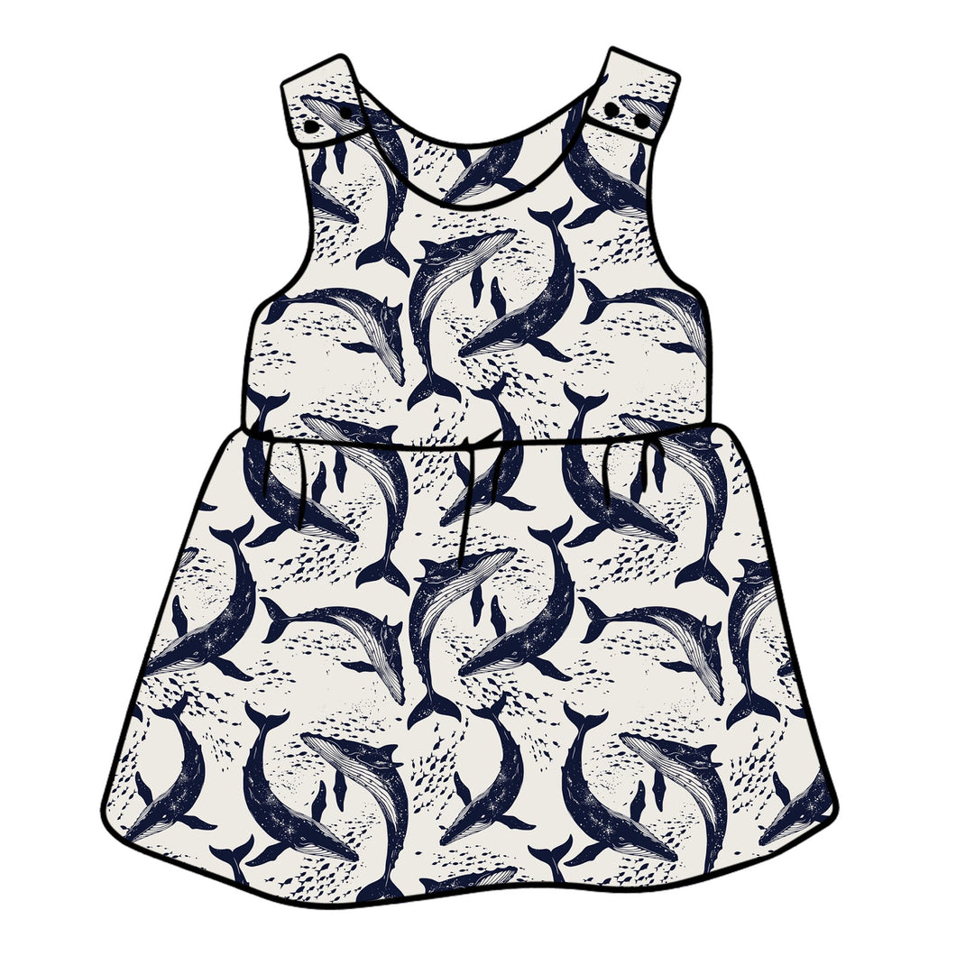 Whale Pod Pinafore Dress
