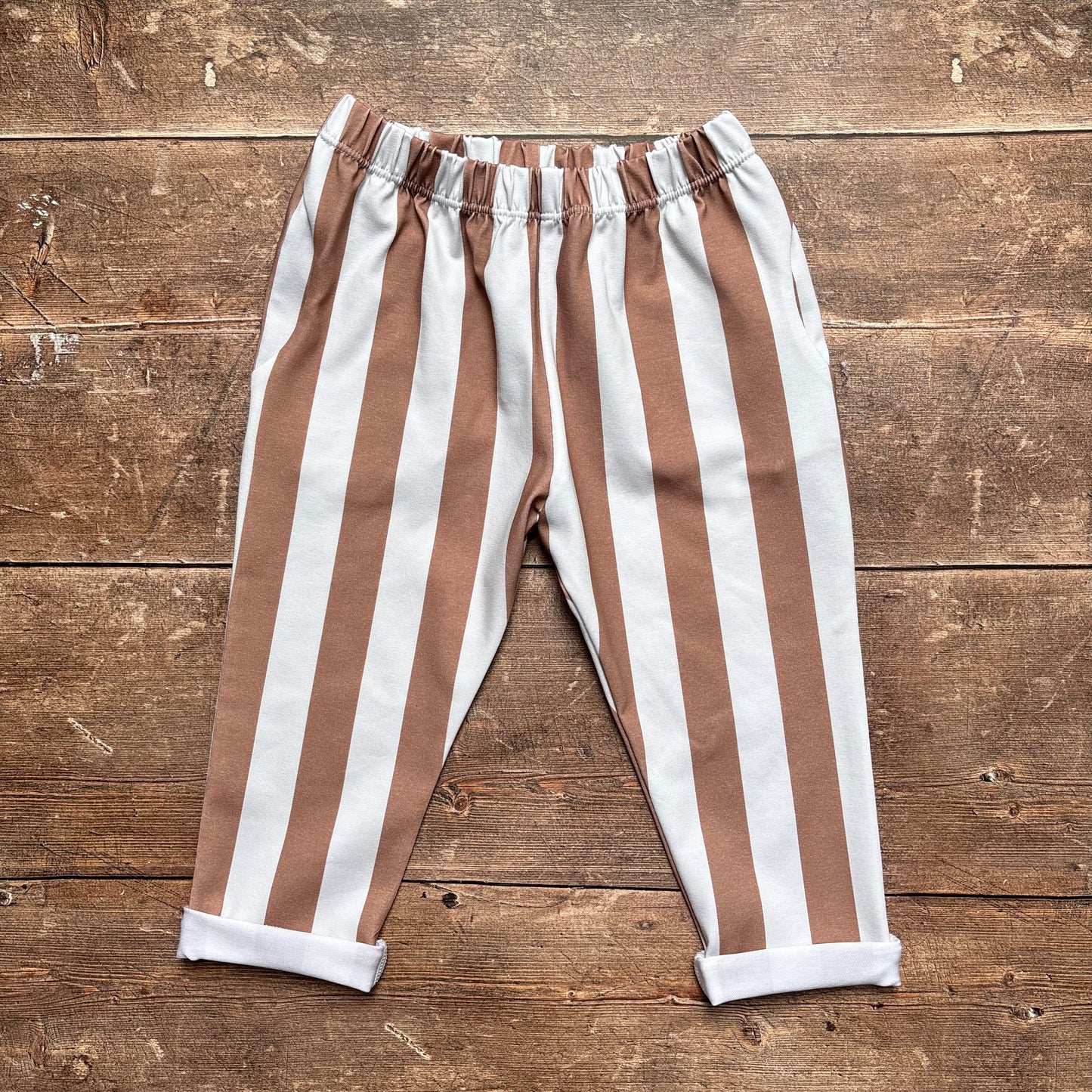 Taupe Stripes Toddler & Child Pocket Trousers