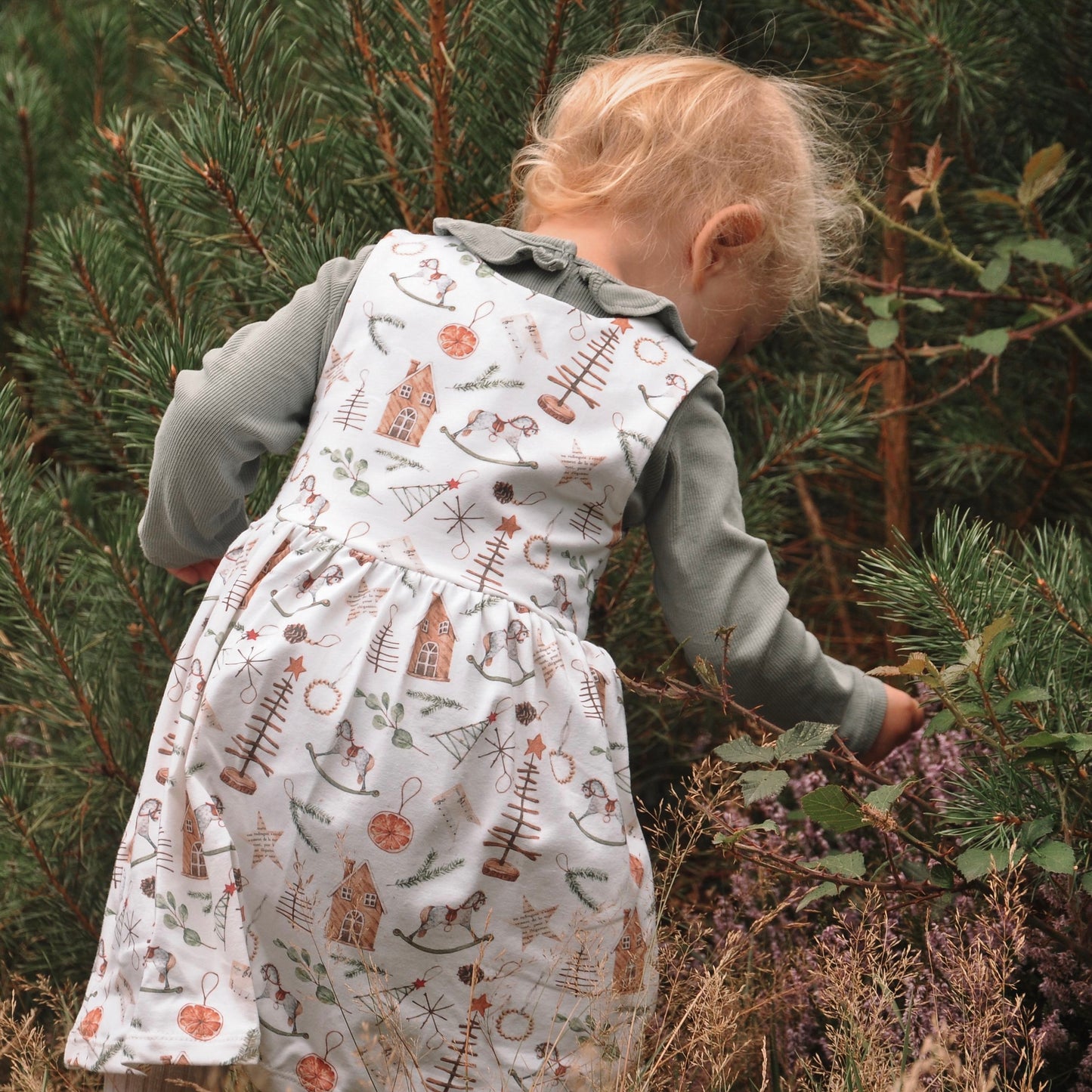 Scandi Christmas Child & Baby Pinafore Dress