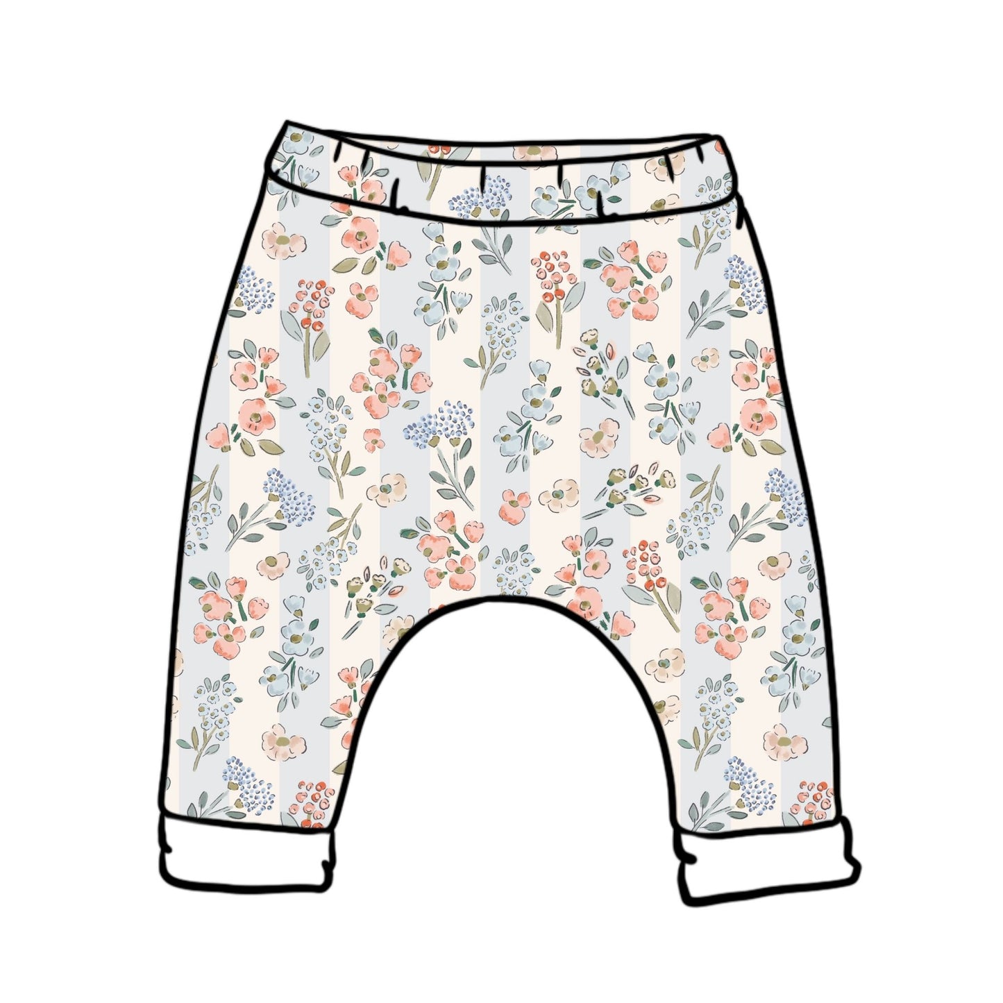 Floral Stripes Harems