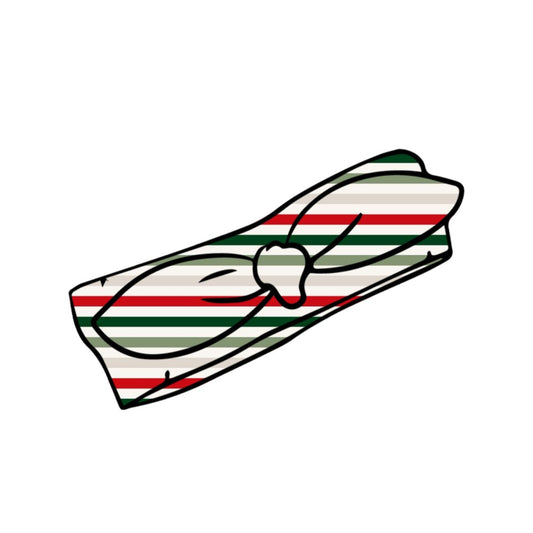 Christmas Stripes Child & Baby Knot Bow Headband