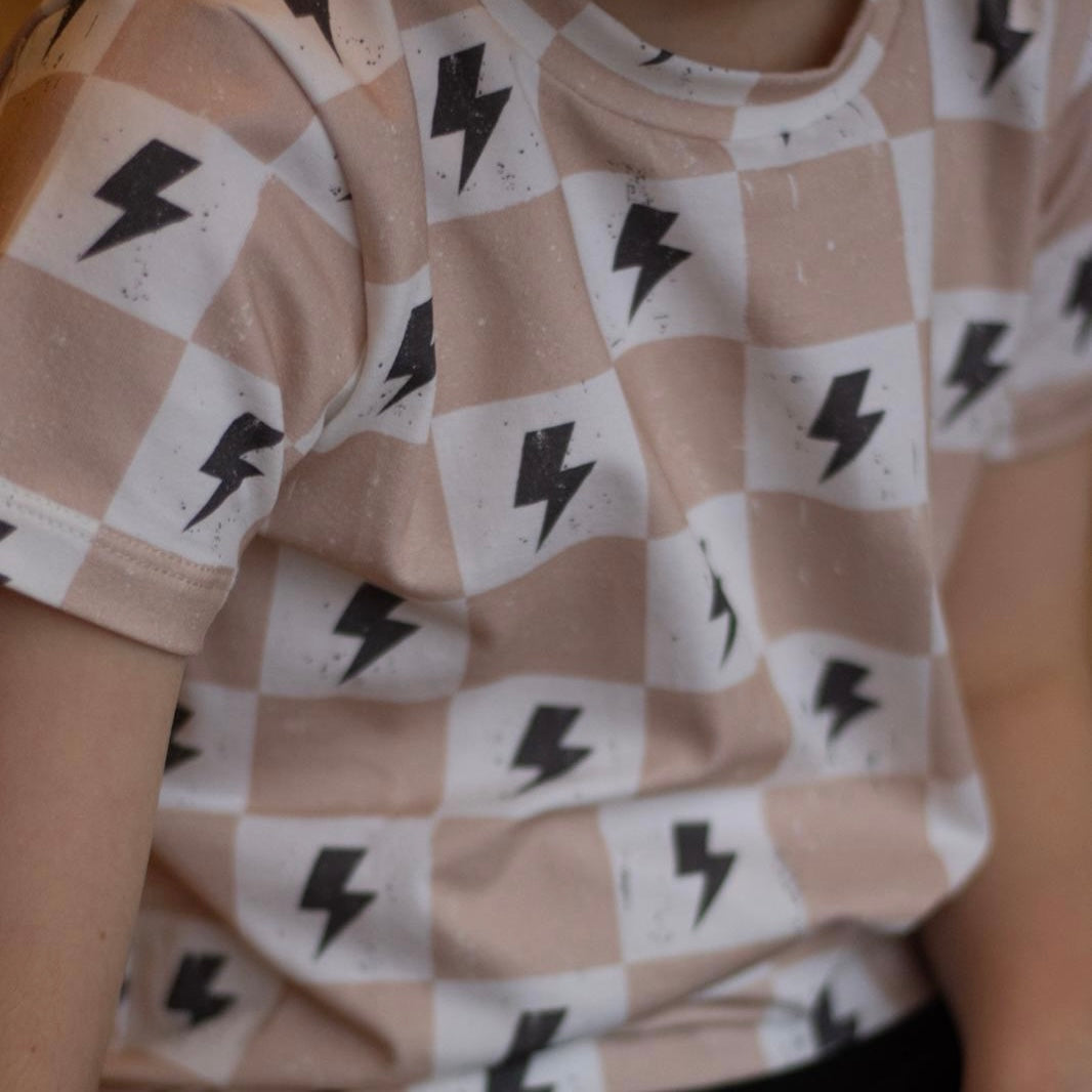 Lightning Chequers Child & Baby T-Shirt - Short or Long Sleeve