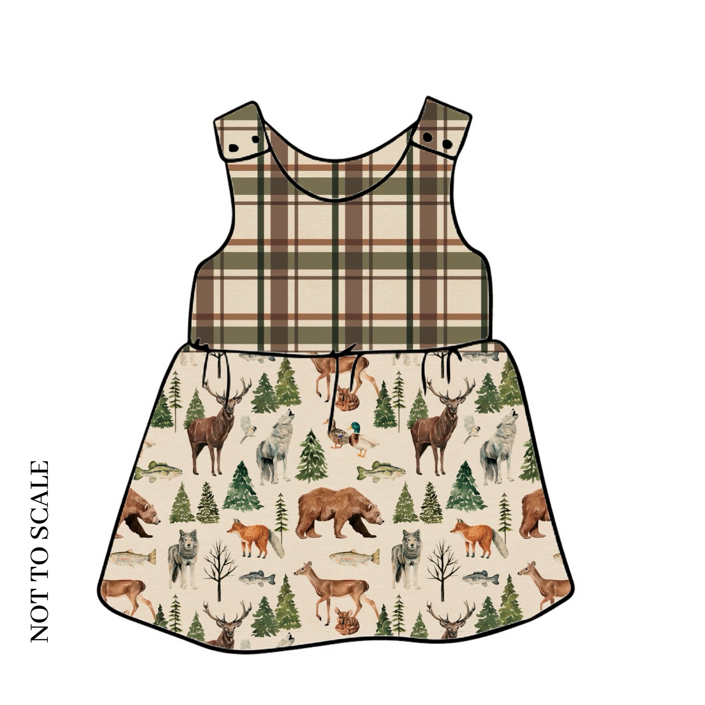 Wild Wood Animals Pinafore Dress