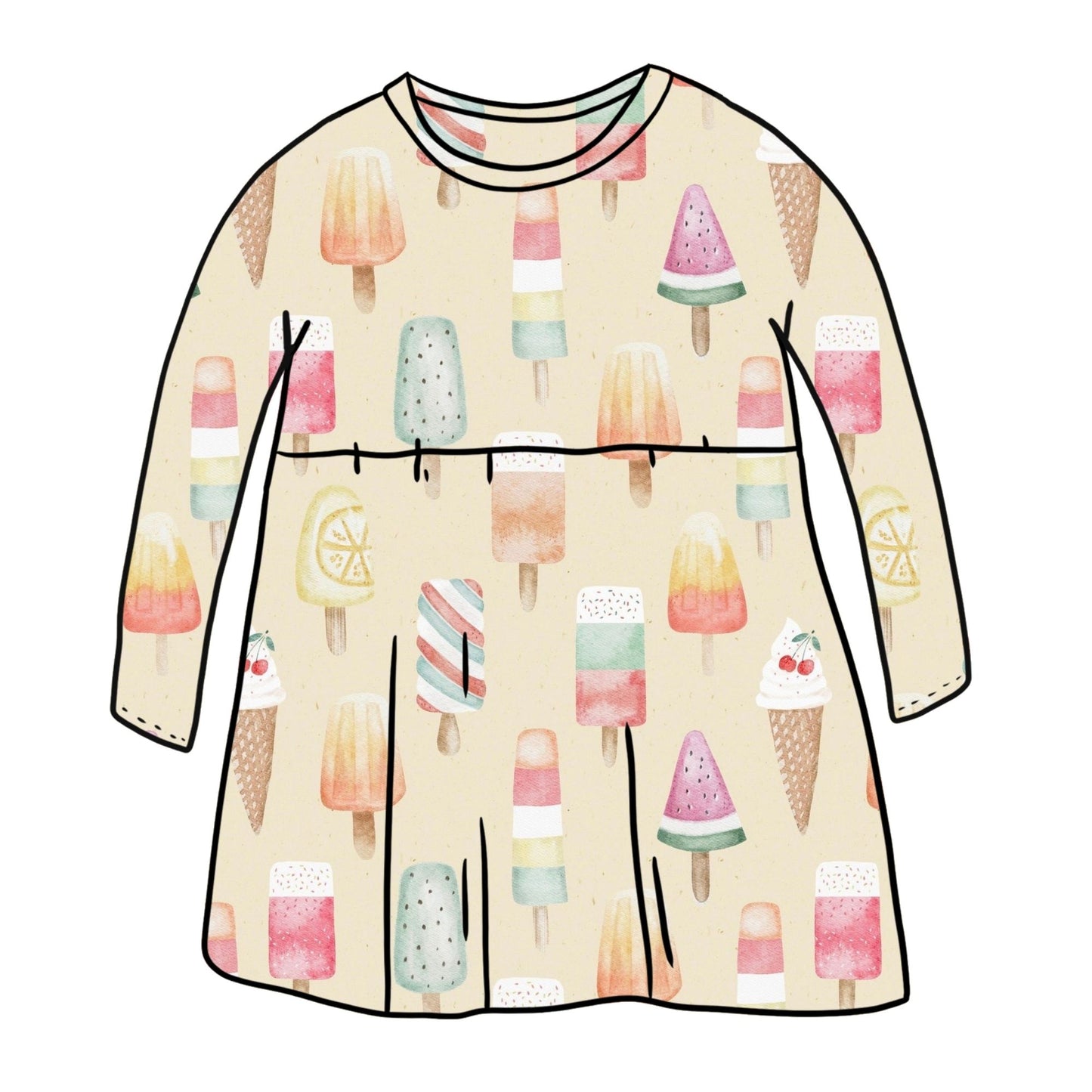 Ice Creams Child & Baby Sleeved Dress - 3 options