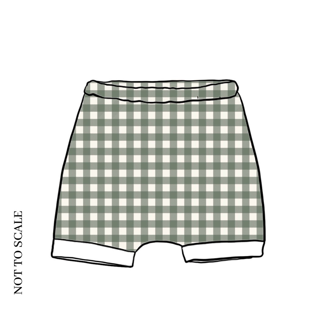Forest Gingham Rolled Shorts