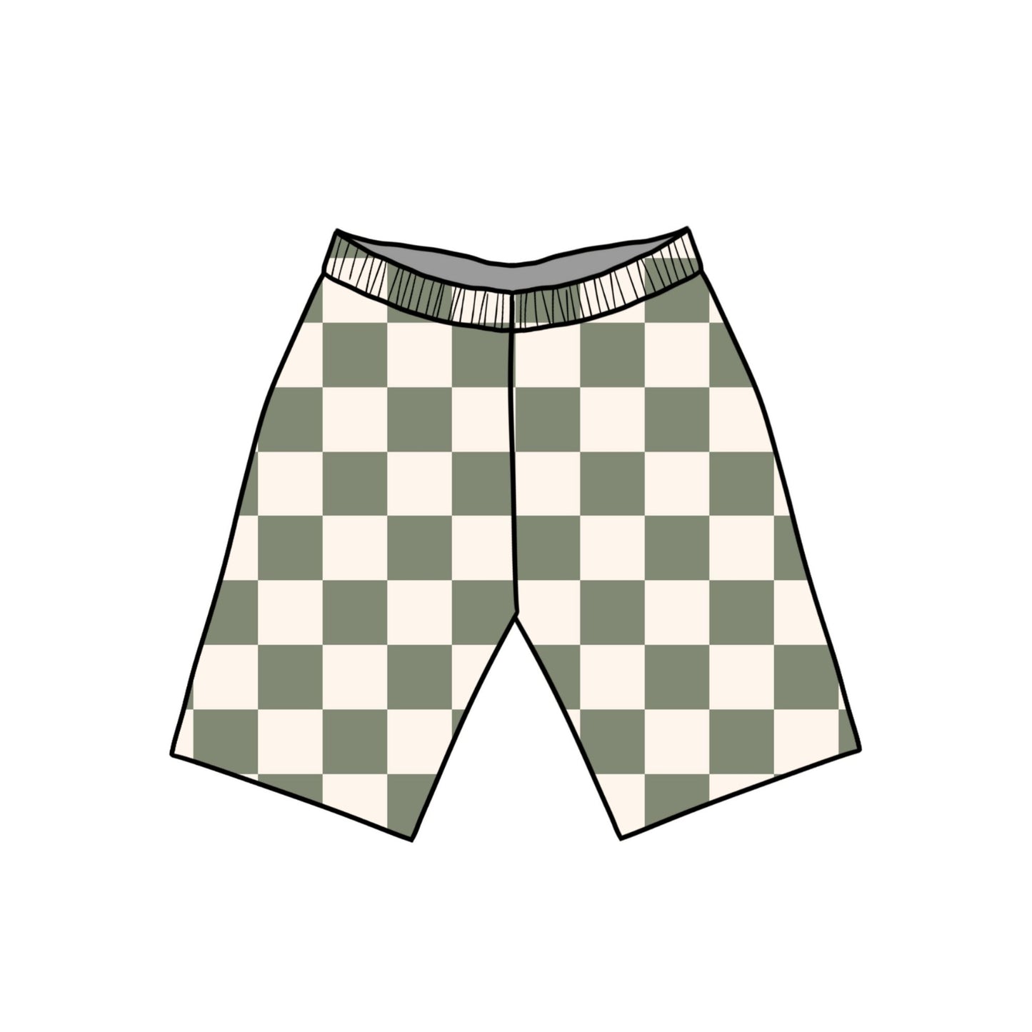 Chequerboard Child & Baby Shorts - Rolled or Hemmed